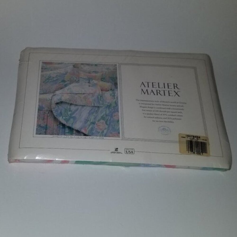 NEW Atelier Martex Claude Monet's Water Lilies Twin Flat Sheet Vintage 70x96
